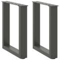 vidaXL Nohy konferenčného stolíka v tvare U, 2 ks, antracitové, 38 x (42-43) cm, oceľ