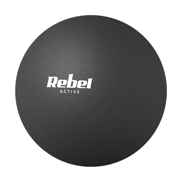 Masážna guľa 6,25 cm, REBEL ACTIVE RBA-3057, čierna, materiál silikon
