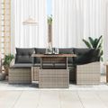 vidaXL Súprava záhradných pohoviek 7 ks Sivá Poly ratan