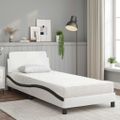 vidaXL Posteľ s matracom Dover bielo-čierna 80x200 cm umelá koža