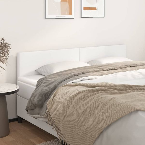vidaXL Čelá postele 2 ks biele 90x5x78/88 cm umelá koža