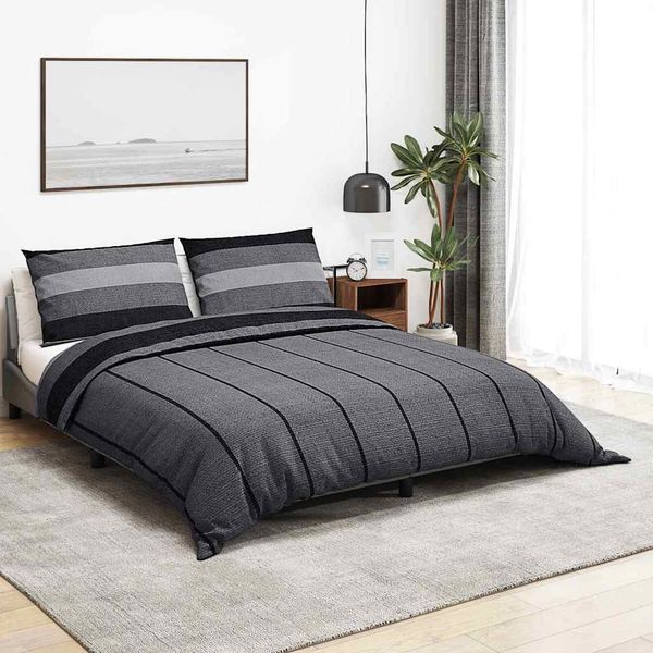 vidaXL Súprava obliečok na paplón tmavosivá 240x220 cm bavlna