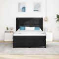 vidaXL Posteľ s pružinovým rámom s vankúšom Čierny 200 x 160 cm látka