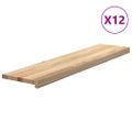 vidaXL Schodiskové stupne 12 ks 110x25x2 cm neošetrený dubový masív