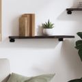 vidaXL Nástenná polica tmavohnedá 60x20x2 cm ošetrený dubový masív