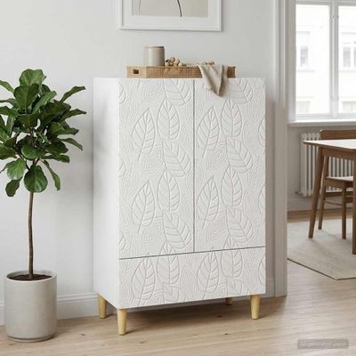 vidaXL Servírovacia skriňa Biela s vysokým leskom 66 x 34,5 x 95 cm