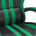 vidaXL Otočná herná stolička čierna a zelená umelá koža