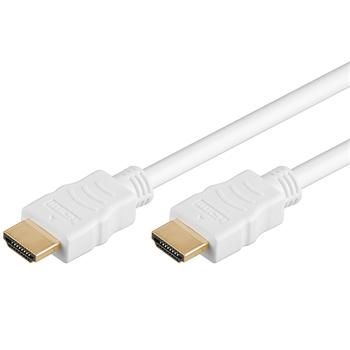 PremiumCord HDMI High Speed + Ethernet kábel, biely, pozlátené konektory, 10m