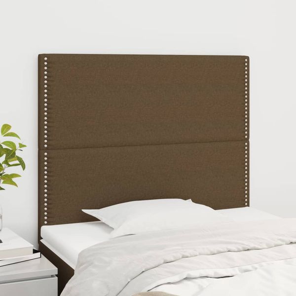 vidaXL Čelo postele tmavohnedé 80x5x118/128 cm látkové