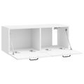 vidaXL Nástenná TV skrinka Biela s vysokým leskom 78,5 x 31 x 30 cm