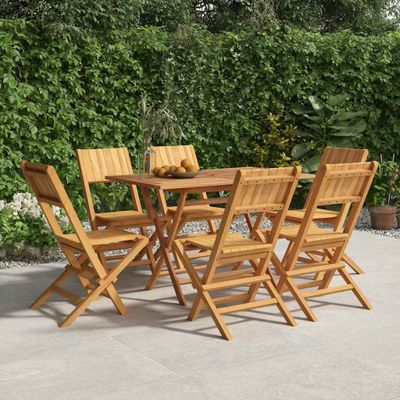 vidaXL Skladacie stoličky 6 ks 47x61x90 cm Masívne teakové drevo