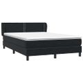 vidaXL Posteľný rám boxsping s matracom Čierna 160x220 cm zamat