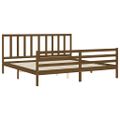 vidaXL Posteľný rám s čelom medovo-hnedý 200x200 cm masívne drevo