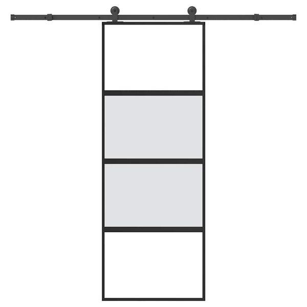 vidaXL Posuvné dvere s kovaním 76x205 cm tvrdené sklo a hliník úzke