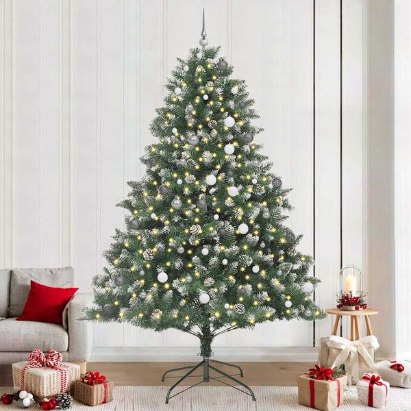 vidaXL Umelý vianočný stromček Zelená 240 cm PVC, plast a oceľ