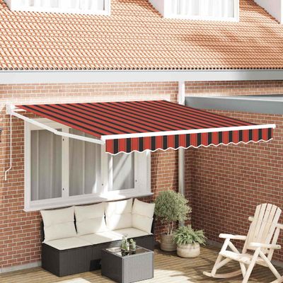vidaXL Sklopná markíza Oranžová a hnedá 350 x 250 x 165 cm