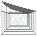 vidaXL Klietka pre psa so strechou a dverami sivá 10x2x2m pozink. oceľ