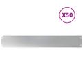 vidaXL Obrubník trávnika 50 ks 15 x 103 cm Pozinkovaná oceľ Strieborná
