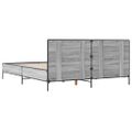 vidaXL Posteľný rám sivý sonoma 135x190 cm kompozitné drevo a kov