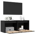 vidaXL Nástenné skrinky 2 ks čierne 45x30x35 cm masívna borovica