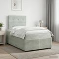 vidaXL Posteľ boxspring s matracom Svetlosivá 120 x 200 cm Zamat