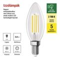 LED žiarovka Filament sviečka A CLASS / E14 / 3,8 W (60 W) / 806 lm / teplá biela