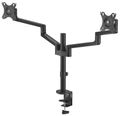 Neomounts DS60-425BL2 /Držák displeje/na stůl/17-27"/svorka+průchodka/3čepy/VESA 100X100/nosn.2x8kg/2 displeje/černý Držák, VESA, stolní, pro 2 ploché monitory, úhloprícka 17"–27", náklon 120°, otácení 180°, rotace 360°, nosnost 16kg, cerný
