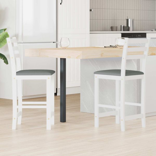vidaXL Jedálenské stoličky 2 pcs Biela 40 x 47,5 x 99,5 cm