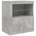 vidaXL Komoda s LED svetlami betónovo sivá 202x37x67 cm