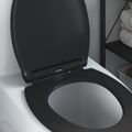 vidaXL WC sedadlo Čierna 45,5 x 37,5 x 3,8 cm Duroplast