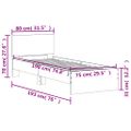 vidaXL Posteľný rám bez matraca s čelom hnedý dub 75x190 cm