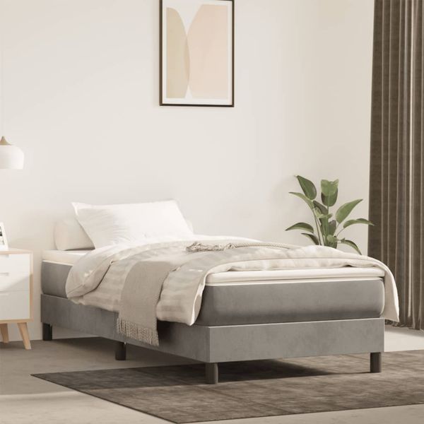 vidaXL Matrac s taštičkovými pružinami stredná tvrdosť bledosivý 120x190x20 cm zamat