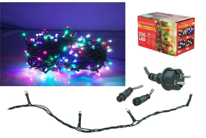 Vianočné osvetlenie-reťaz LTC LXLED02, 200LED/20m, multikolor so zábleskami bielej IP44