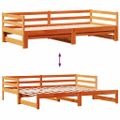 vidaXL Vysúvacia denná posteľ zásuvky voskovohnedá 80x200 cm borovica