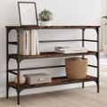 vidaXL Konzolový stolík dymový dub 100x32x75 cm kompozitné drevo