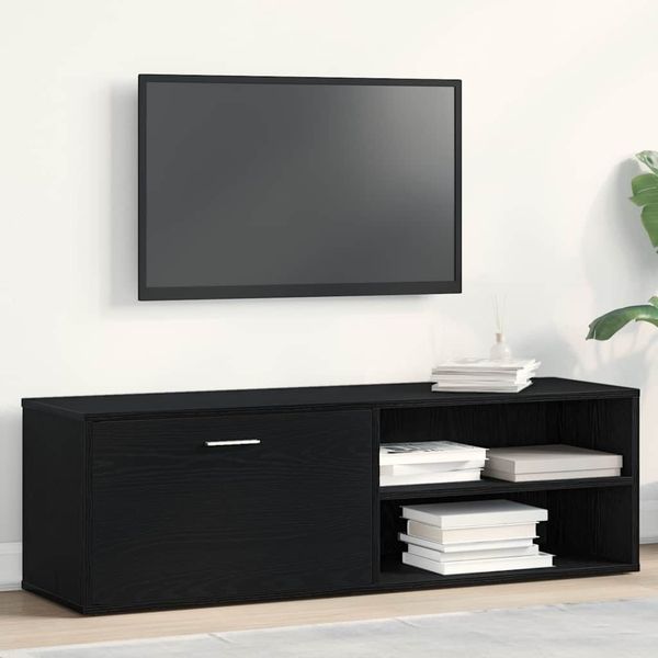 vidaXL TV skrinka, čierny dub, 120x34x37 cm, umelé drevo
