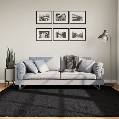 vidaXL Koberec OVIEDO, krátky vlas, čierny 200x200 cm