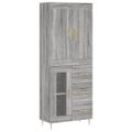 vidaXL Vysoká skrinka sivý dub sonoma 69,5x34x180 cm spracované drevo