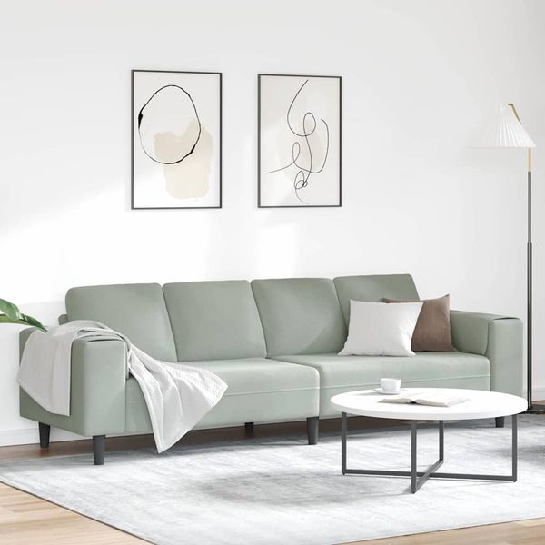 vidaXL Pohovka do obývačky Svetlosivá 250 x 77 x 76 cm