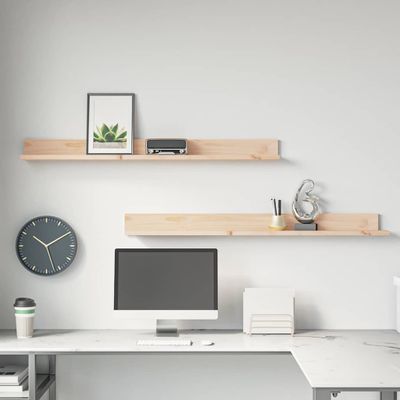 vidaXL Nástenné skrinky 2 ks 110x11x9 cm masívna borovica