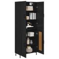 vidaXL Highboard Čierny dub 69,5 x 34 x 180 cm Kompozitné drevo