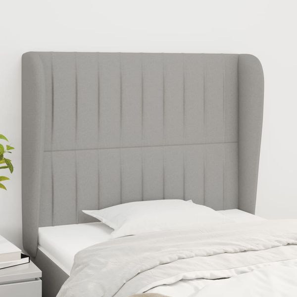 vidaXL Čelo postele so záhybmi bledosivé 93x23x118/128 cm látka