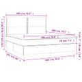 vidaXL Posteľný rám boxsping s matracom a LED ružový 180x200 cm zamat