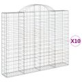 vidaXL Oblúkové gabiónové koše 10 ks 200x30x160/180 pozinkované železo