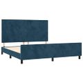 vidaXL Rám postele s čelom tmavomodrý 180x200 cm zamat