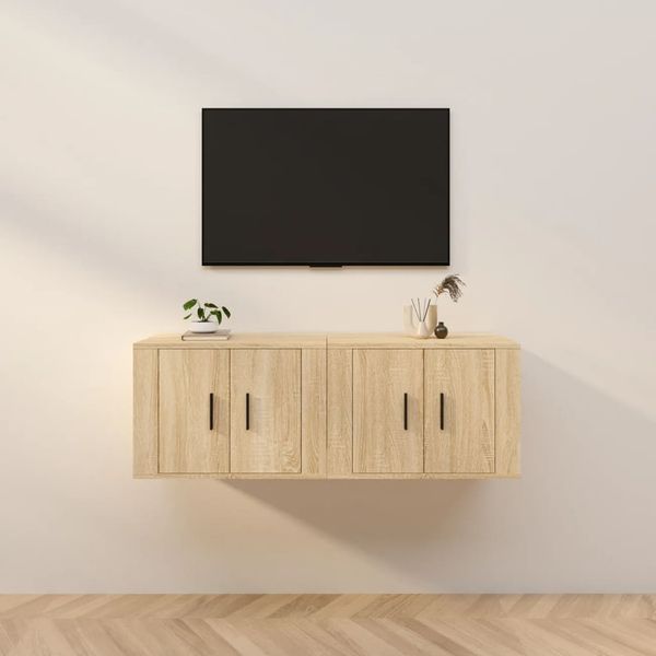 vidaXL Nástenné TV skrinky 2 ks dub sonoma 57x34,5x40 cm