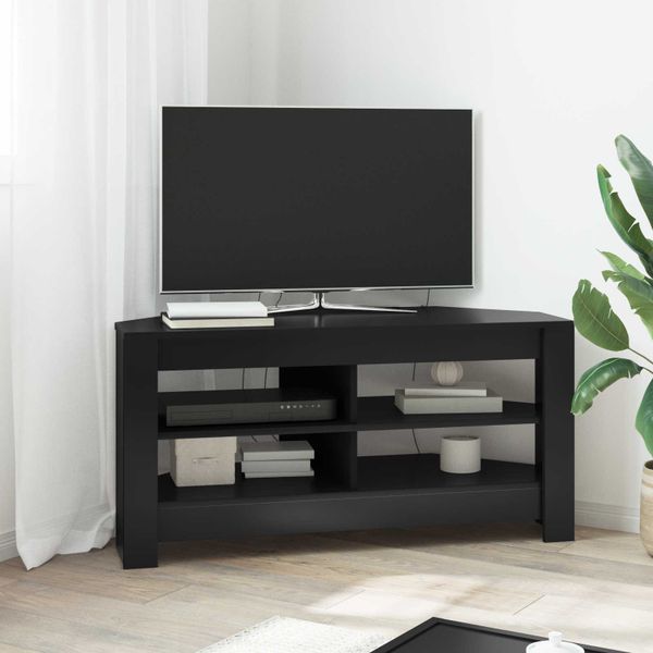 vidaXL RohováTVskriňa Čierna 102 x 40,5 x 45 cm Kompozitné drevo