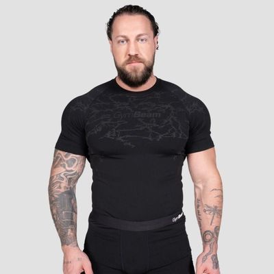 Seamless tričko Static Black - GymBeam, veľkosť M