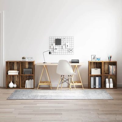 vidaXL Zostava TV skriniek Nástenný 4 pcs Staré drevo 37 x 37 x 72 cm