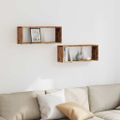 vidaXL Nástenné police 2 ks, staré drevo 60x15x23 cm, kompozitné drevo